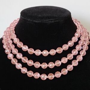 Vintage West Germany Pink Beaded Necklace